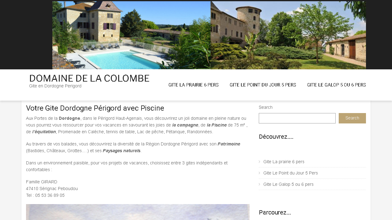 Capture d'écran de http://www.domainedelacolombe.com/ 